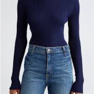 ATM Anthony Thomas Melillo Mock Neck Silk & Cotton Ribbed Sweater